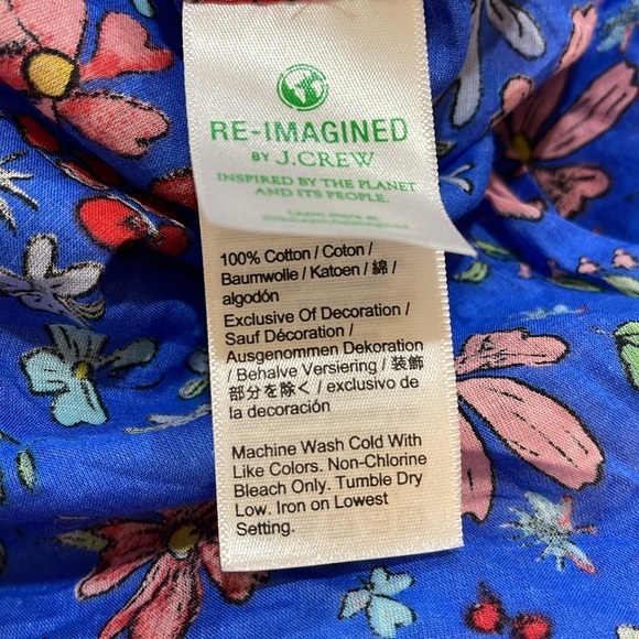 J.Crew NWOT tie shoulder maxi cover-up dress sz L organic cotton - Picture 9 of 9